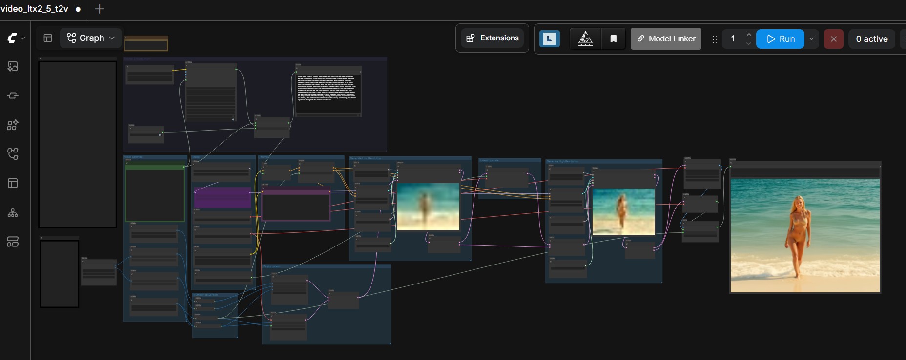 Select number of frames, size, prompt and offload