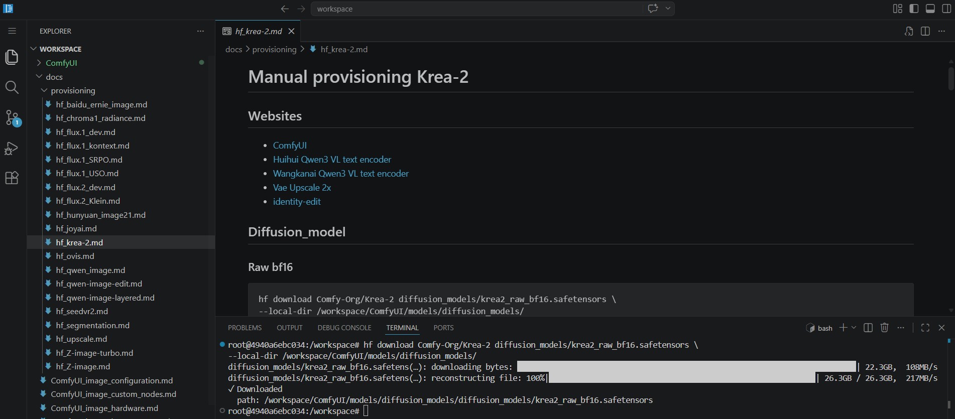 Manual provisioning