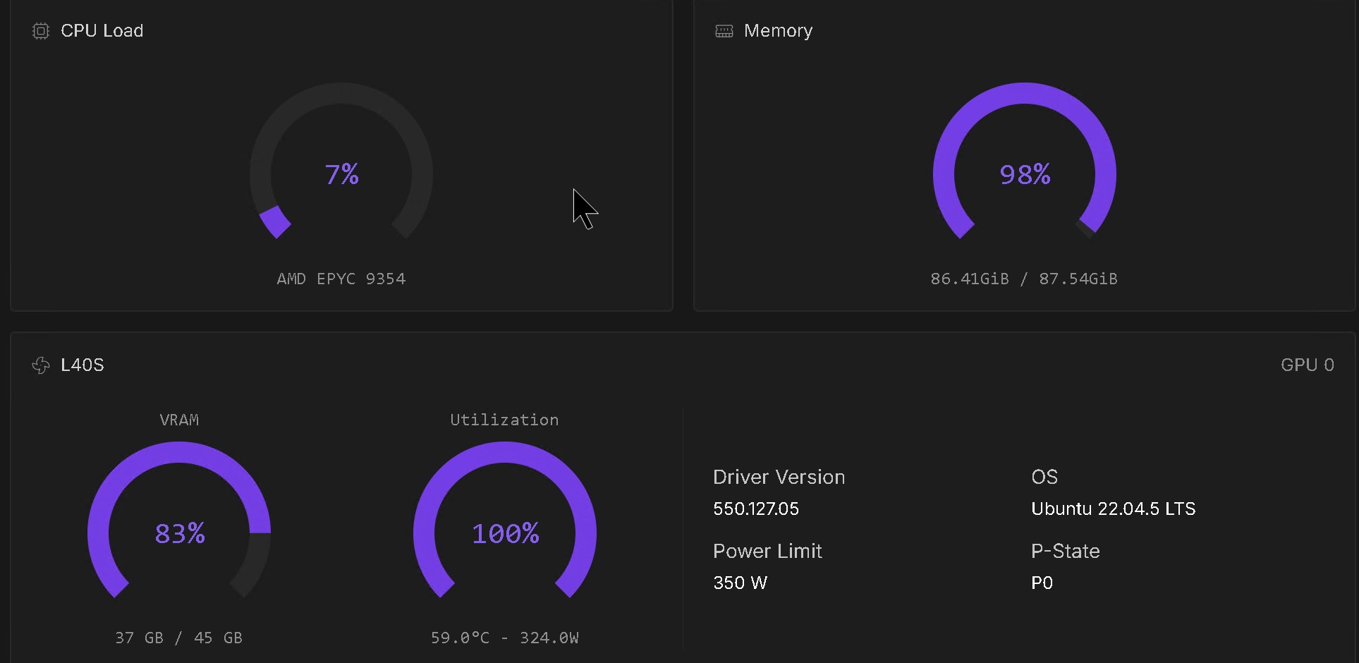 Pod running on L40S native comfyUI