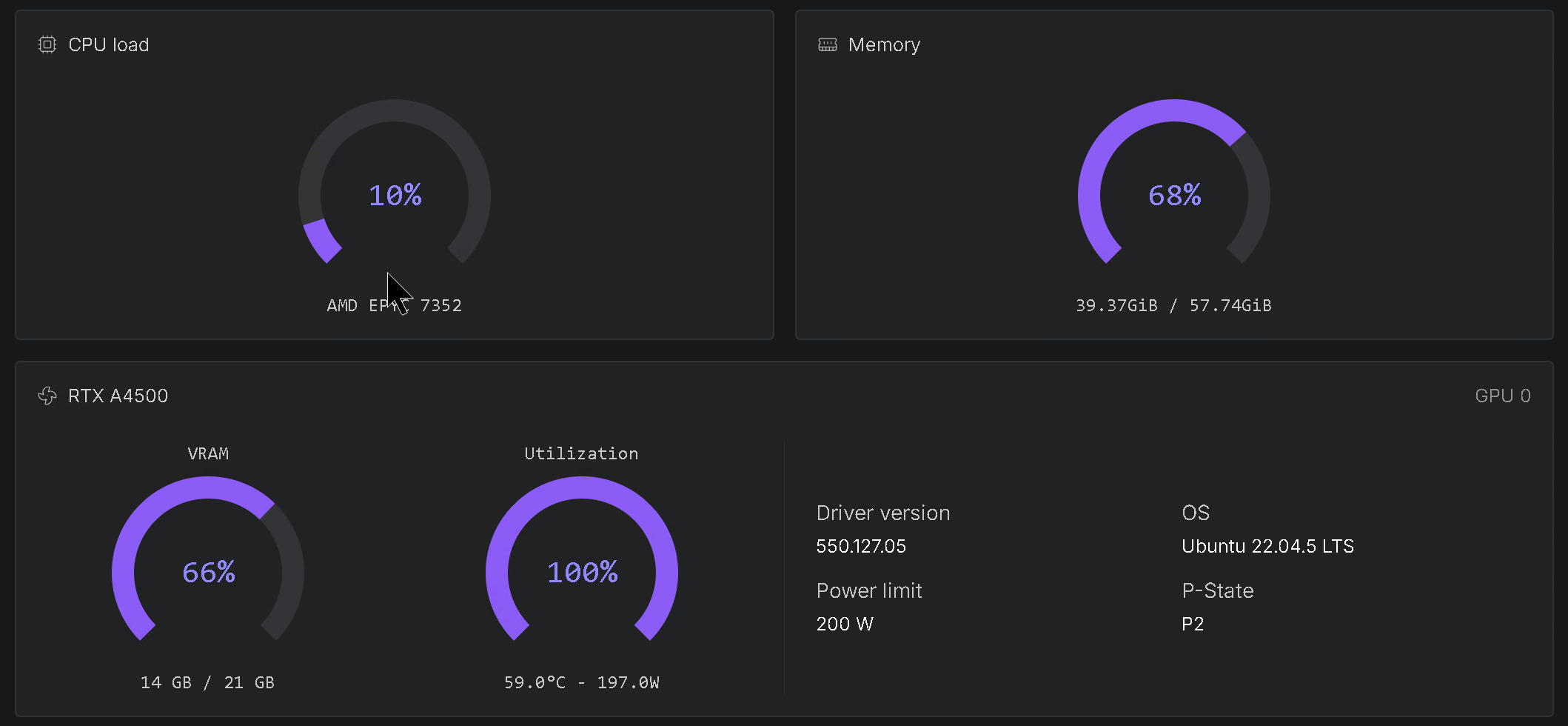 Pod running on RTX A4500 native comfyUI