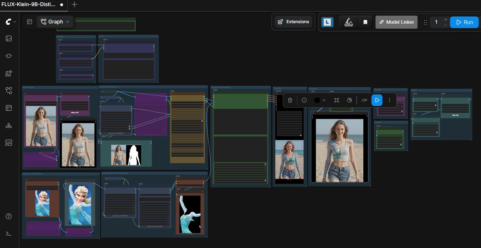 FLUX.2 Klein control and target image generation workflow