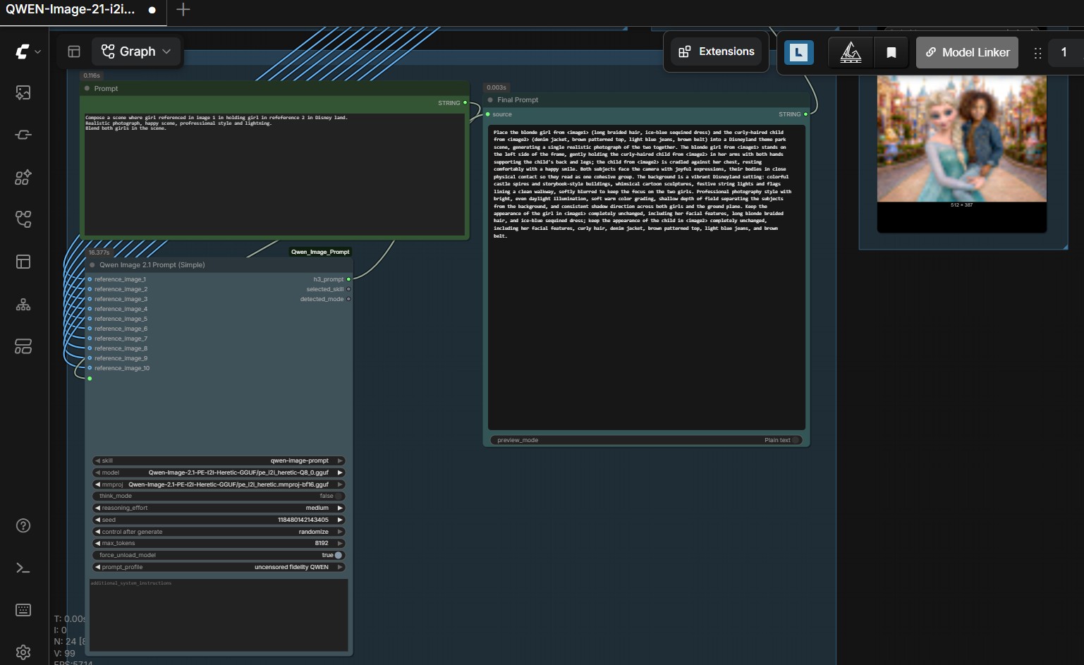 Qwen-Image 2.1 prompt enhancer custom node