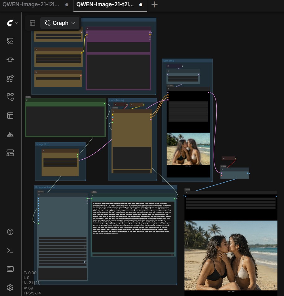 Qwen-Image 2.1 text-to-image workflow with prompt enhancer